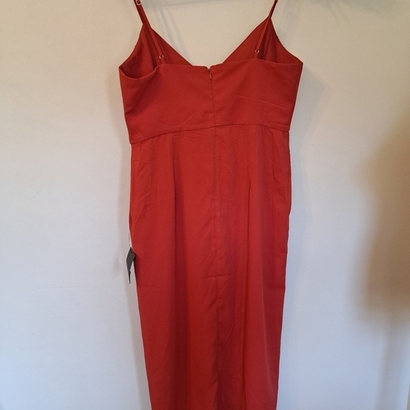 NWT Lulu's Reinette Rust Red Midi Dress Size Large - Picture 5 of 8